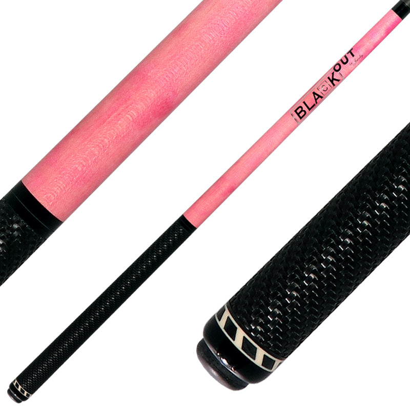 Jacoby BlaCkOut JACBKOUTSGPK Sport Wrap Carbon Fiber Break/Jump Cue - Pink