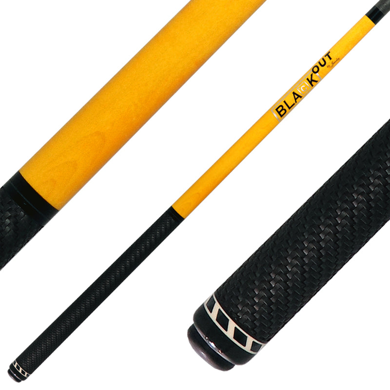 Jacoby BlaCkOut JACBKOUTSGYEL Sport Wrap Carbon Fiber Break/Jump Cue -  Yellow