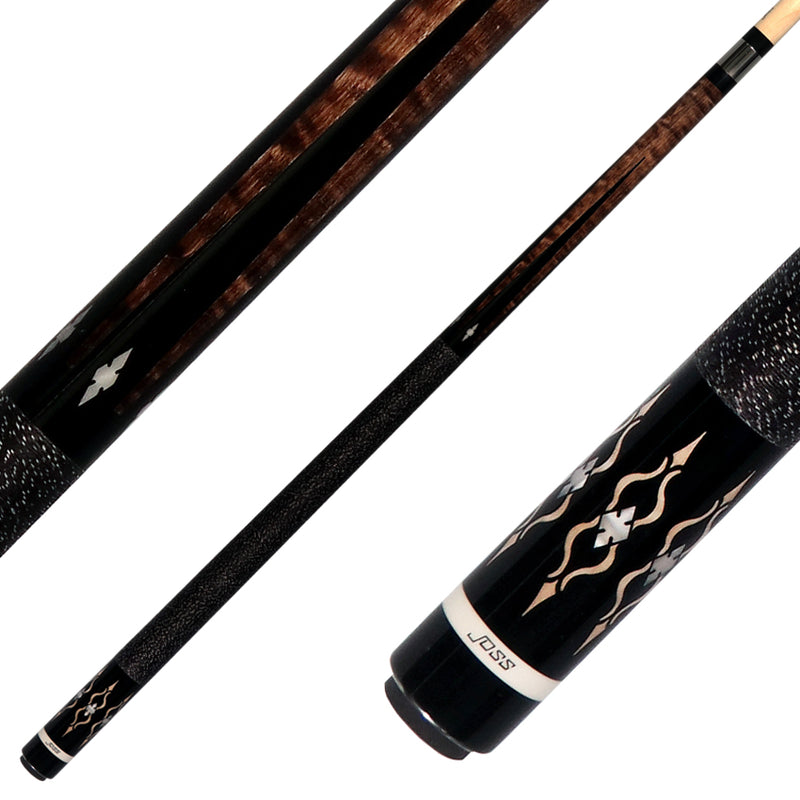 Joss Brown-Stained Curly Maple with Maple Inlays Pool Cue - JC20-154