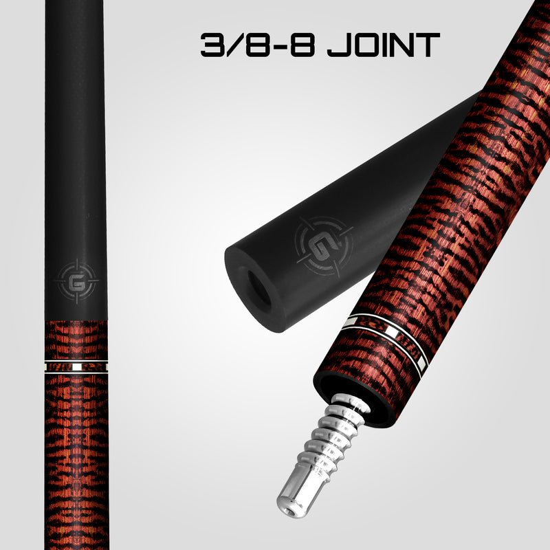 Rhino RCGWSWLW G-W Series Pool Stick - Snakewood with Ostrich Leather Wrap