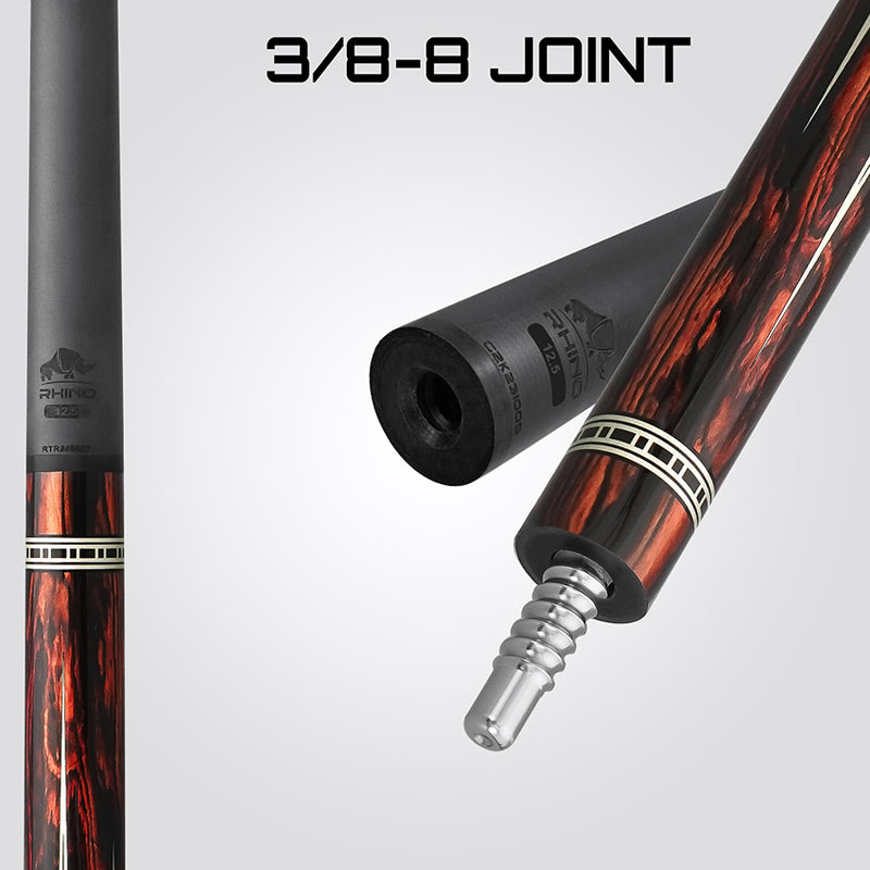 Rhino RETROCOCOLW Retro Series Carbon Pool Stick - Cocobolo with Lizard Wrap