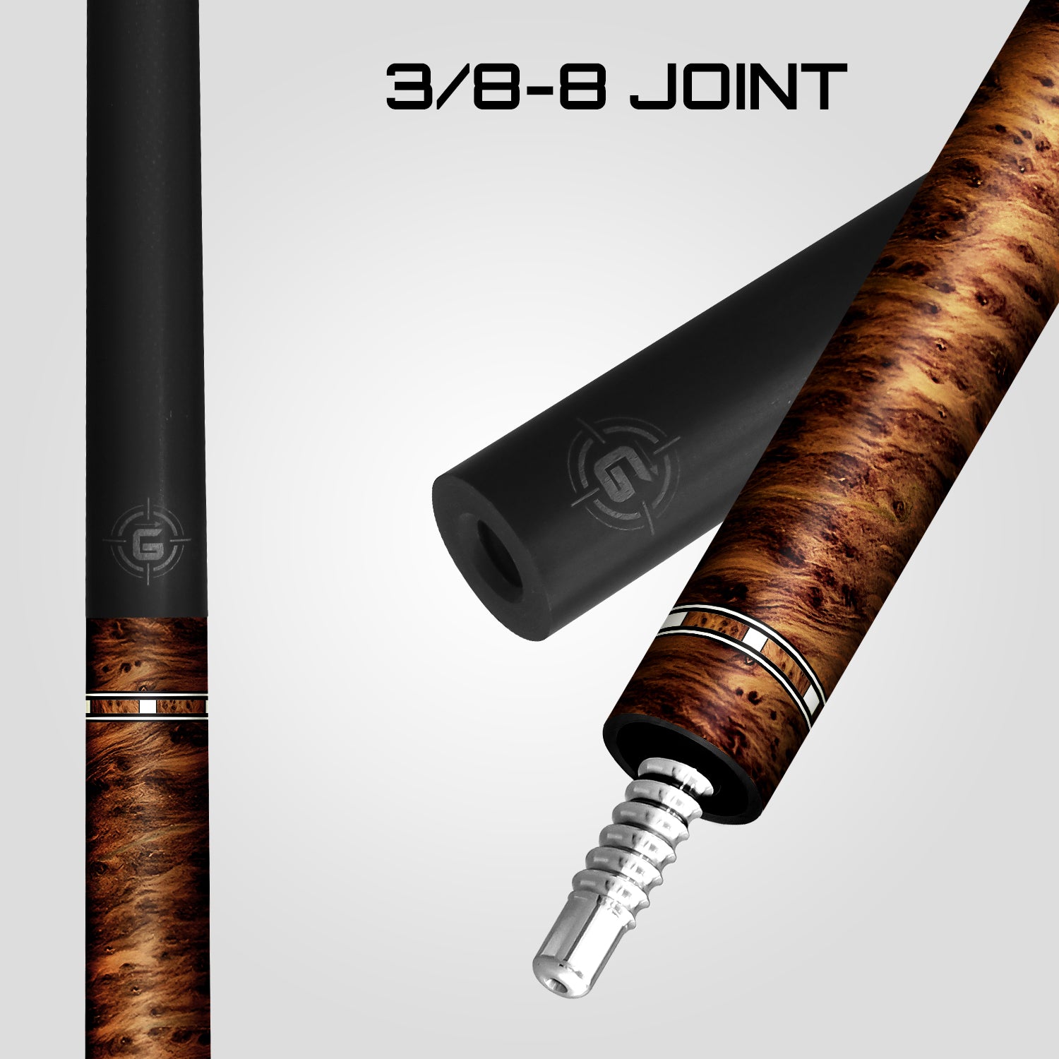 Rhino RCGWTYLW G-W Series Pool Stick - Thuya with Ostrich Leather Wrap