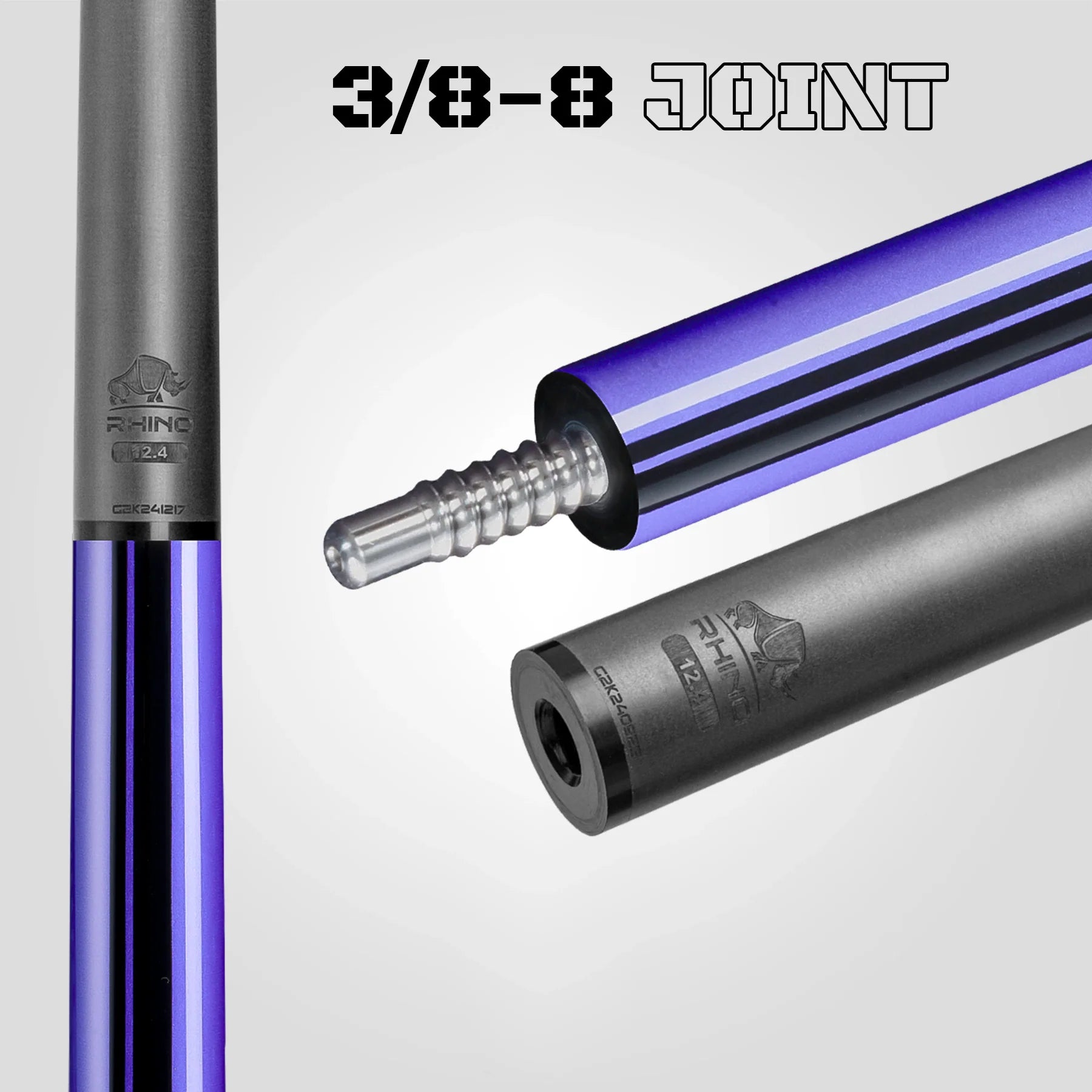 Rhino RCNEB2SWPU Nebula 2 Pool Cue with Sport Wrap - Amethyst Purple