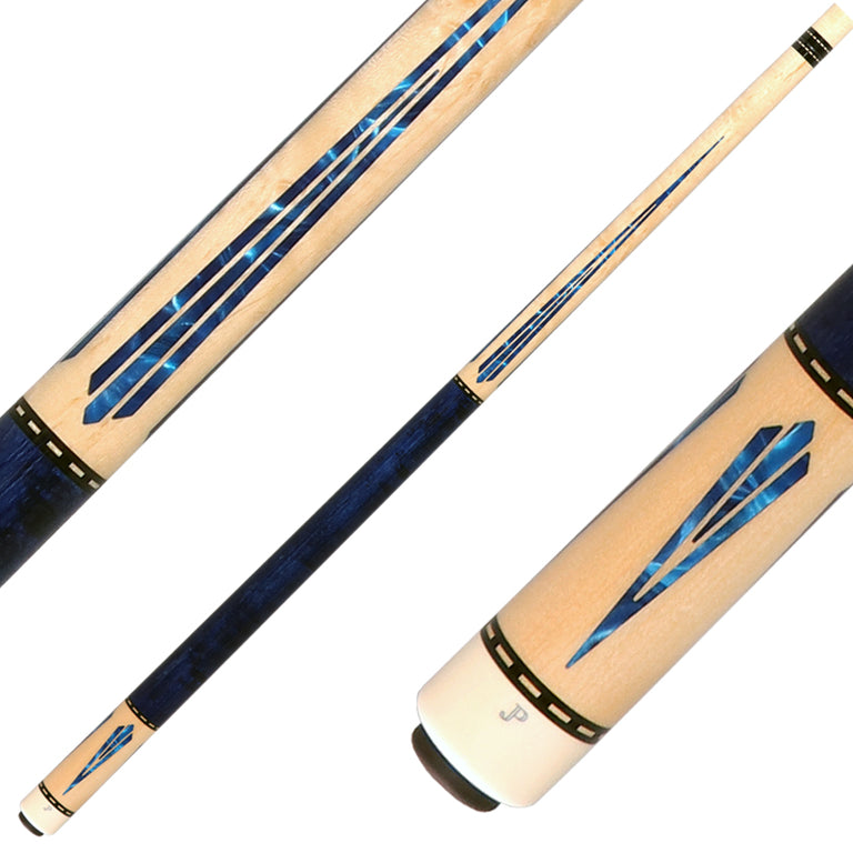 J Pechauer JP07T JP T Series  Pool Cue - Natural Maple with Blue Points with Irish Linen Wrap
