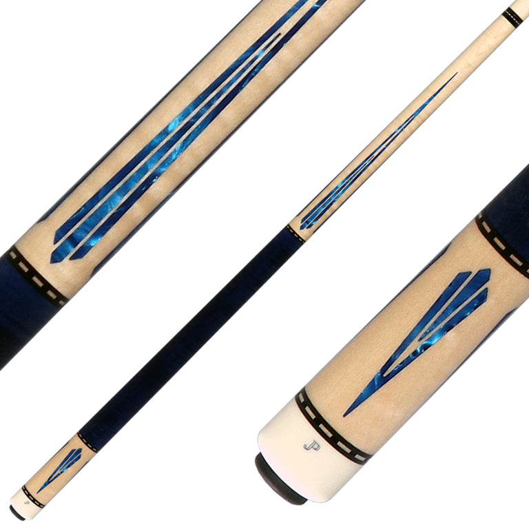 J Pechauer JP07T JP T Series No Wrap Pool Cue - Natural Maple with Blue Points