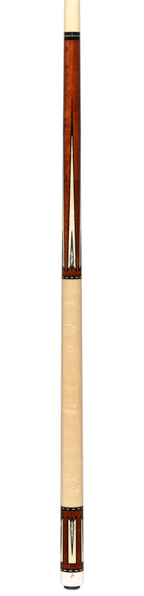 J Pechauer JP16T JP T Series No Wrap Pool Cue - Chestnut-Stained Maple with Sim. Ebony Framed Maple Points