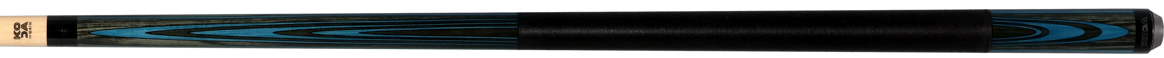 KODA Sky Blue and Gray Laminate Pool Cue with Linen Wrap