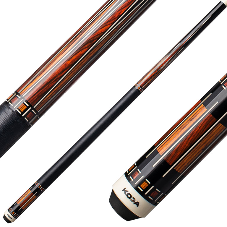 Koda KD50 Pool Cue - Black with Cocobolo and Bocote Graphics