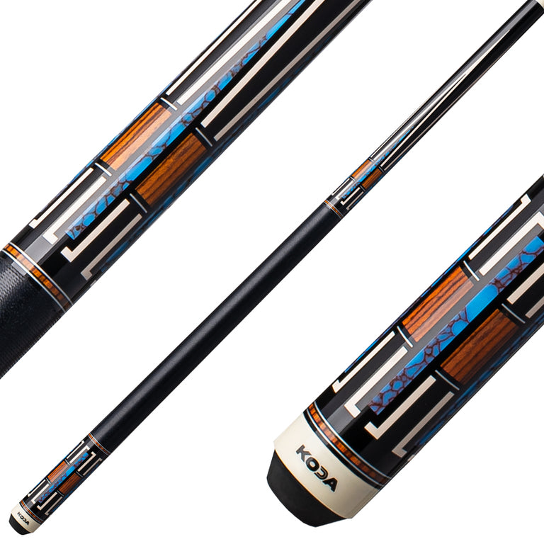 Koda KD51 Pool Cue - Black with Micarta and Cocobolo Point Graphics