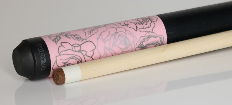 Koda KDV30PK Pool Cue - Pink Rose Graphic