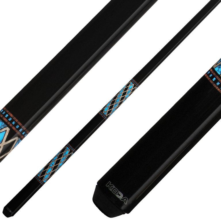 K2 KL115 Play Cue - Onyx and Blue Recon Graphic with 12.5mm LD Shaft