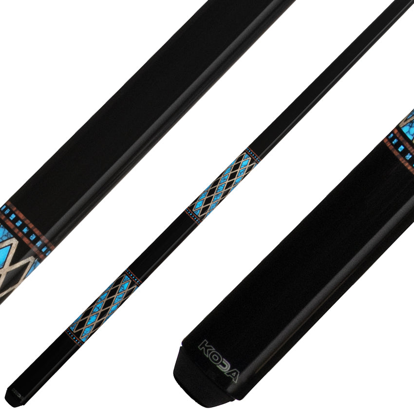 K2 KL115 Pool Cue - Onyx and Blue Recon Graphic with 12.5mm LD Shaft