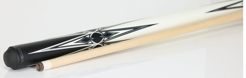 K2 KL160 Pool Cue - Matte Black/White/Silver Point Graphic with 11.75mm LD Shaft