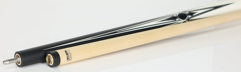 K2 KL160 Pool Cue - Matte Black/White/Silver Point Graphic with 11.75mm LD Shaft