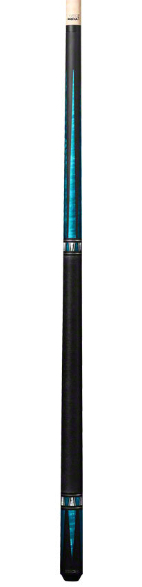 K2 KL172 Pool Cue - 4 Point Matte Black and Teal Graphic with 11.75mm LD Shaft