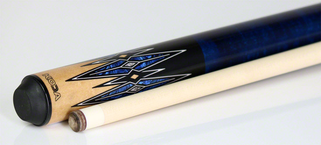 K2 KL181 Pool Cue - 8 Point Blue/Black/Natural Graphic with 12.50mm LD