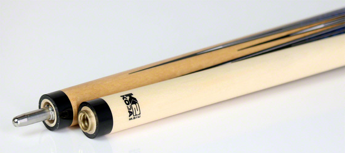 K2 KL181 Pool Cue - 8 Point Blue/Black/Natural Graphic with 12.50mm LD Shaft