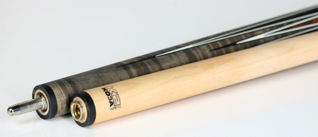 K2 KL182 Pool Cue - 8 Point Matte Grey Snake Graphic with 11.75mm LD Shaft