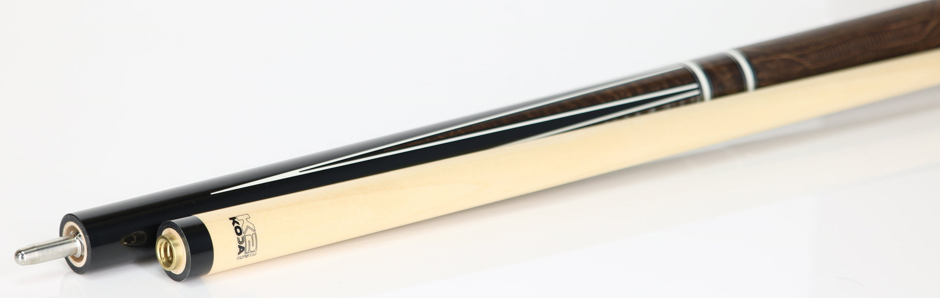 K2 KL190 Pool Cue - 4 Point Black/Grey/Brown Graphic with 11.75mm LD Shaft