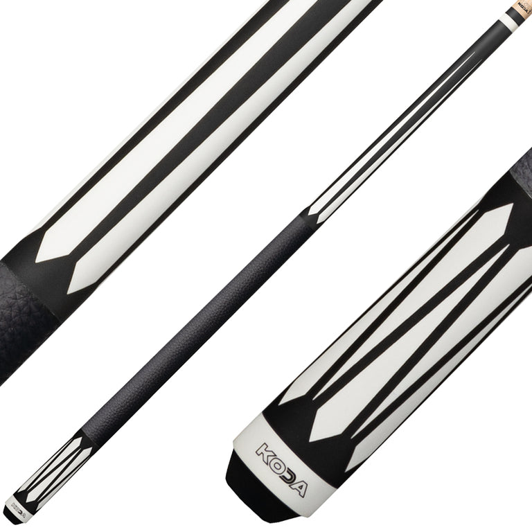 K2 KL191 Play Cue - 6 Point Black and White Graphic with 11.75mm LD Shaft