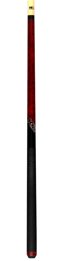 K2 KLCRD Pool Cue with Leather Wrap - Matte Red-Stained Maple with 12.50mm LD Shaft