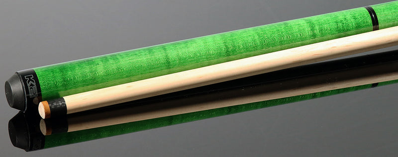 K2 Black and Green Curly Maple 6 in 1 No Wrap Break/Jump Pool Cue