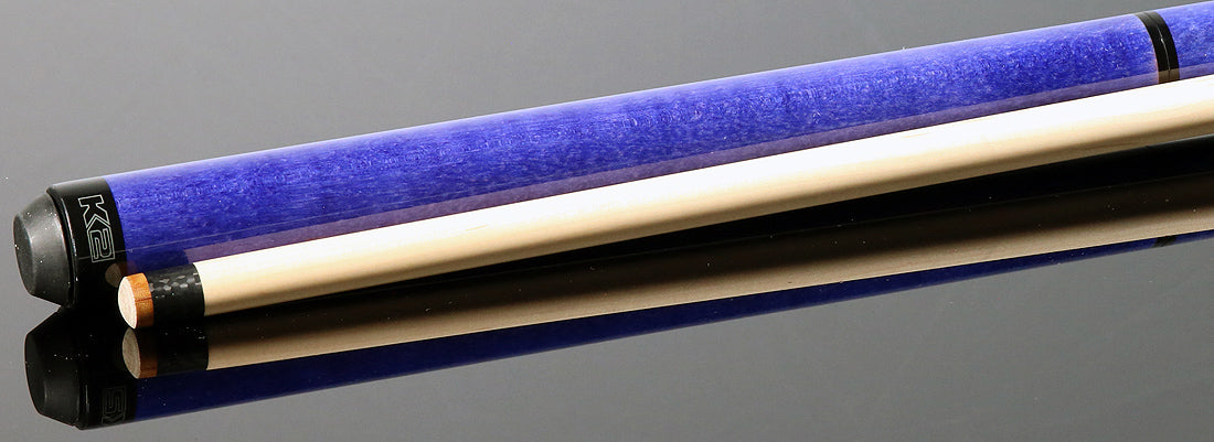 K2 Black with Purple Curly Maple 6 in 1 No Wrap Break/Jump Pool Cue