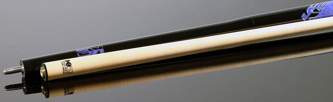 K2 Black with Purple Curly Maple 6 in 1 No Wrap Break/Jump Pool Cue