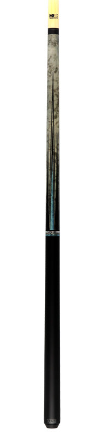 K2 KLLE1N No Wrap Graphic Pool Cue - Matte Gray-Stained Maple and Blue Points with 12.50mm LD Shaft