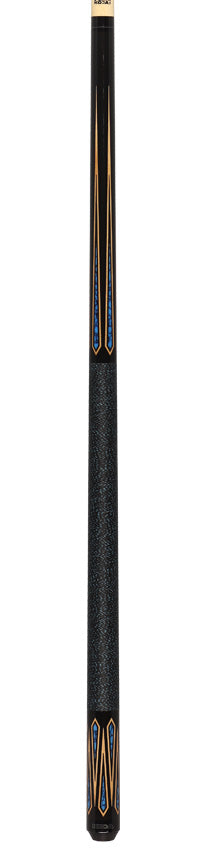 K2 KLSE11 Pool Cue - 6 Point Black with Turqouise Inlays with 12.5mm LD Shaft