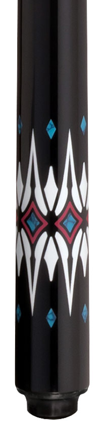 Lucky L78 No Wrap Play Cue - Black with Blue and White Graphic