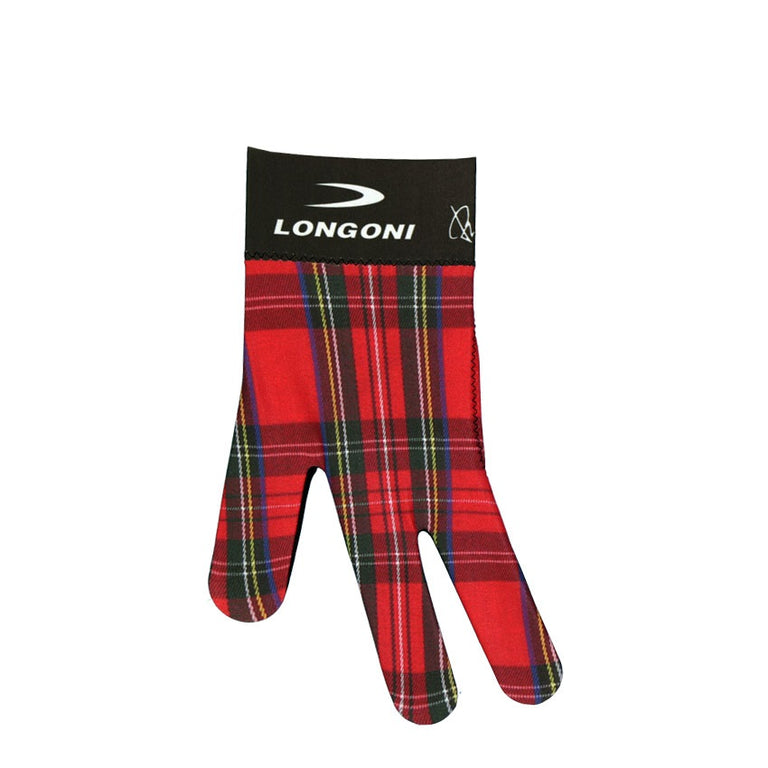 Longoni Left Hand Billiard Glove - Red/Black Checkered