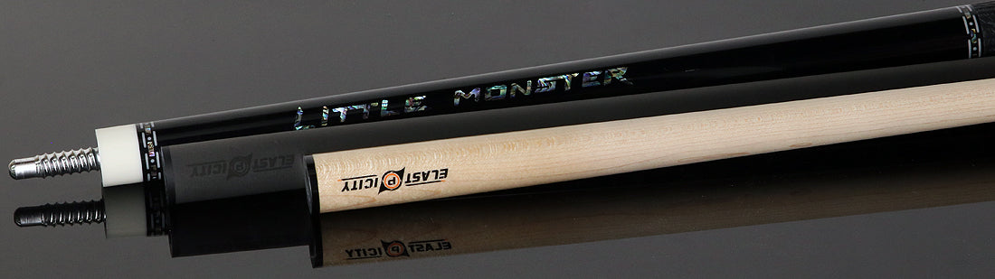 Little Monster Midnight Storm Play Cue with Carbon Shaft, Wood Shaft and 2x2 Case