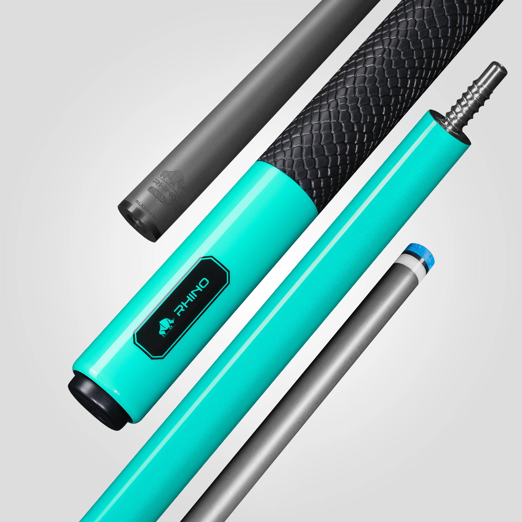 Rhino RCLUMSWTUR125 Luminax Series Pool Stick with Sport Wrap - Tropical Turquoise