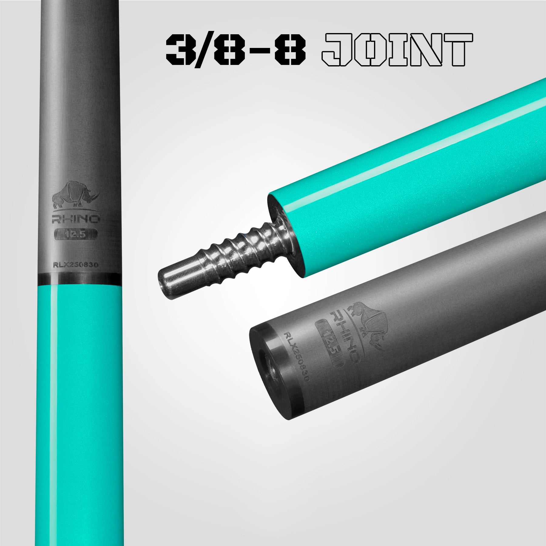 Rhino RCLUMSWTUR125 Luminax Series Pool Stick with Sport Wrap - Tropical Turquoise