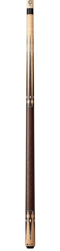 Lucasi Custom LZC56 Wrapless Cue Pool - Matte Birdseye Maple and Black Palm/Imitation Bone