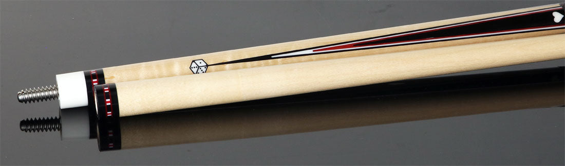 McDermott MCD50J 50th Anniversary Series Pool Cue Curly Maple with Ebony Points and all Maple Shaft and Commemorative 1x1 Case