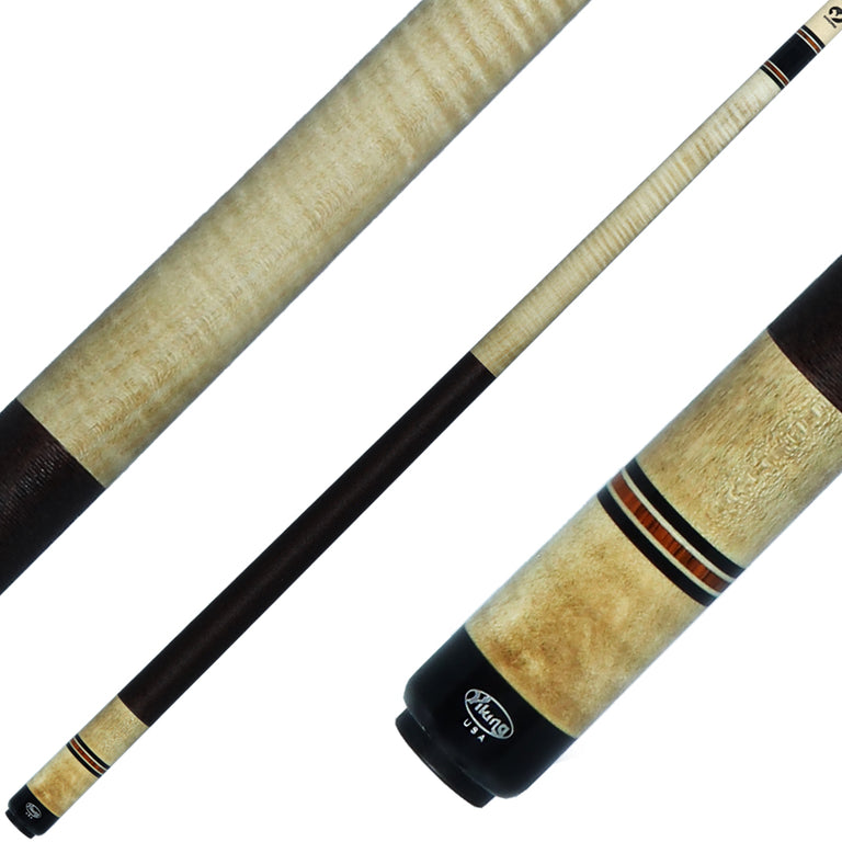 Viking OV0204 Ovaition Series Khaki-Stained Birdseye Pool Cue - Vikore Shaft