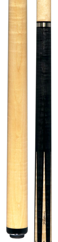 J Pechauer P07R Pro R Series No Wrap Pool Cue - Carbon-Stained Maple with Maple Points and Abalone Inlays