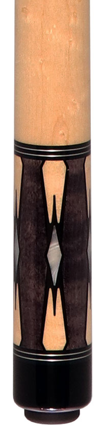 Pechauer P09R Pro R Series No Wrap Pool Cue - Smoke-Stained Maple with Maple Points and Pearl Diamonds