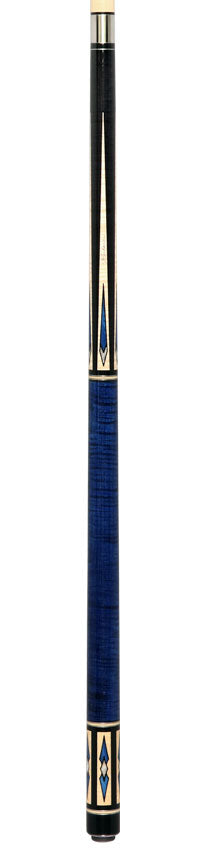 Pechauer P10R Pro R Series No Wrap Pool Cue - Ebony-Stained Maple with Maple Points and Blue Stained Maple Wrap Section