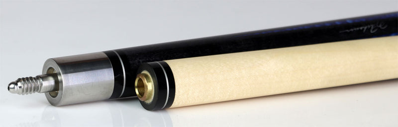J Pechauer P19C-B Pro Series Pool Cue - Ebony Stain with Blue Avorion Points