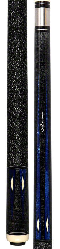 J Pechauer P19C-B Pro Series Pool Cue - Ebony Stain with Blue Avorion Points