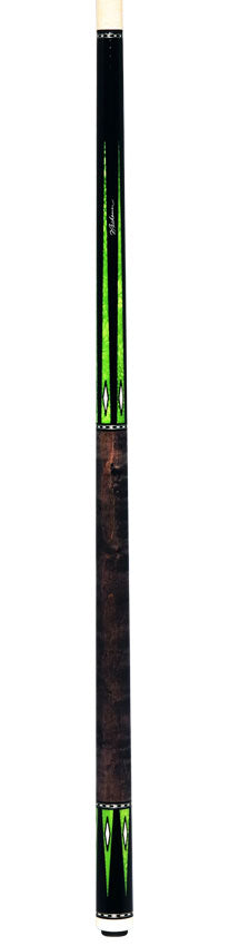 J Pechauer P21R Pro R Series No Wrap Pool Cue - Ebony-Stained Maple with Green Exotic Points
