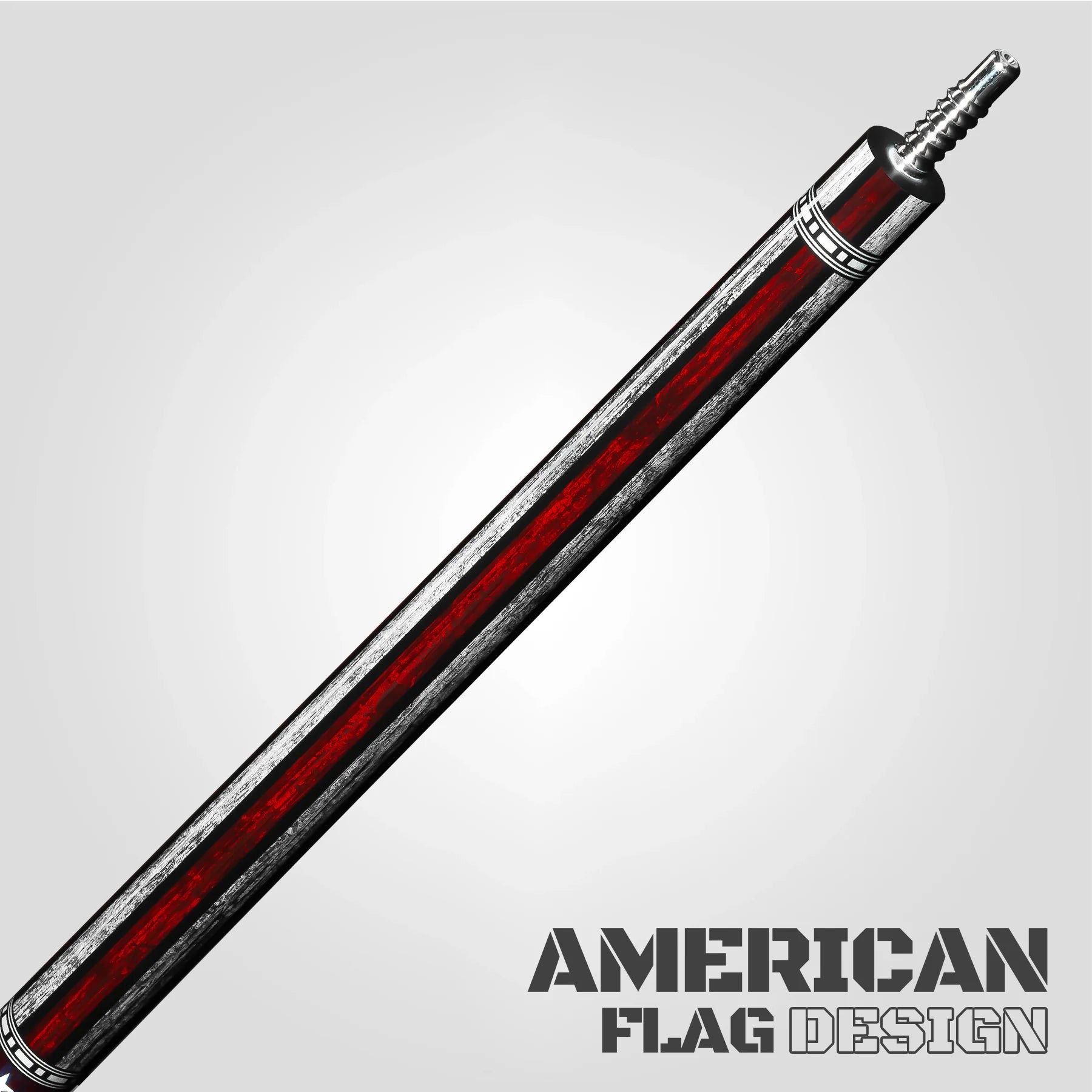 Rhino RCVOYUSA Voyager Series Carbon Pool Stick - No Wrap USA Flag with 12.5mm Carbon Shaft