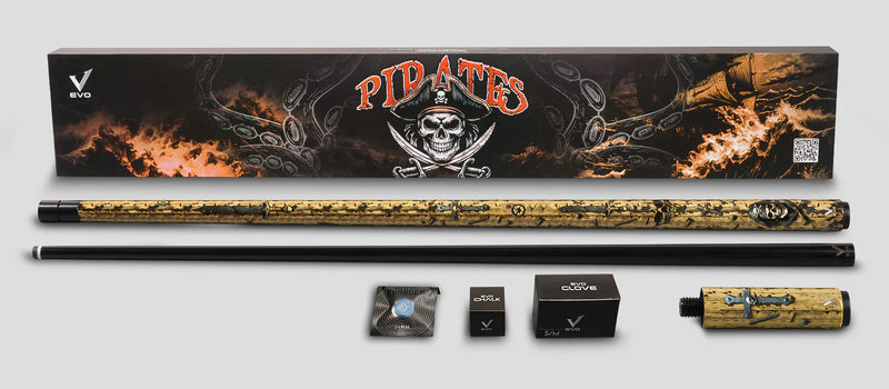 EVO Pirate Golden Plunder No Wrap Pool Cue Maxbing Edition