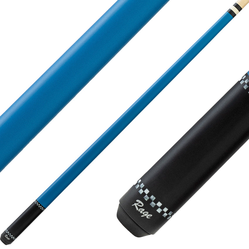 Rage RG03 Wrapless Pool Cue - Highway Blue with Checkers
