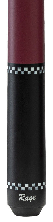Rage RG05 Wrapless Pool Cue - Plum Red with Checkers