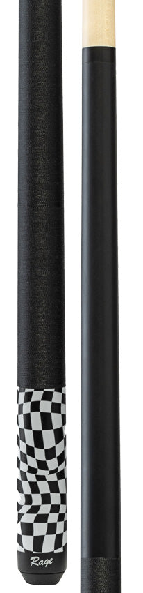 Rage RG06 Pool Cue with Nylon Wrap - Black Warped Checkers