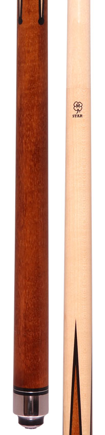 Star S01 Hustler No Wrap Pool Cue - Birdseye Maple with Cherry-Stained Points